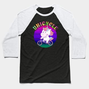 Unicorn On A Bicycle – Unicycle Baseball T-Shirt